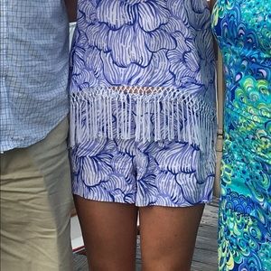 Lilly Pulitzer Sonya Set Purple Shell Pattern Tank top and Short SET size 10
